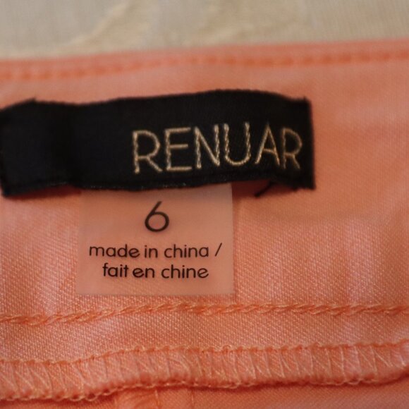 Renuar Pull On Stretch Crop resort/casual Pants Size 6 Peach - Picture 2 of 13
